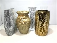 Assorted large vases and more.