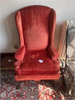 Queen Anne Upholstered Chair, Antique Rocker, &