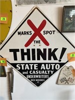 27 1/2, X Marks the Spot, metal insurance sign,