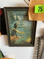 Lady Indian framed picture 5 x 7”