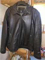Calvin Klein Leather Zippered Jacket - size XL