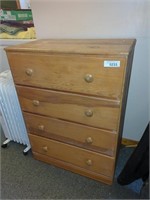 Wood 4 Drawer Chesty - approx 26" x 14.5" & 36" t