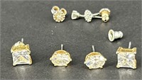 4 Sets Of Beautiful CZ Earrings