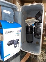 Minolta camera and boya compact mic