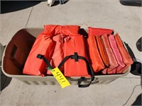 Tote of life jackets