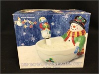 Snowman Dip Bowl and Spreader Set