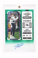 #25/30 KYLE HAMILTON AUTO FOOTBALL CARD