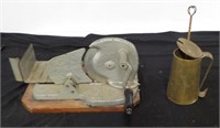 Hand crank meat cutter and brass cape code shop