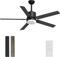 Black Ceiling Fans with Remote  52 Inch
