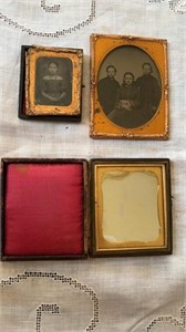 3 antique photographs, tin type photos