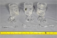 Three Lead Crystal Condiment Servers