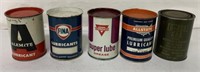 5 lubricant cans with product