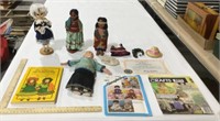 Doll figurine lot w/ clothes & book