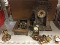 Vintage to antique clock cases, parts. Steampunk.