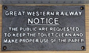 Cast iron railway sign