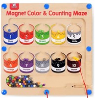 GAMENOTE Magnetic Color and Number Maze - Wooden