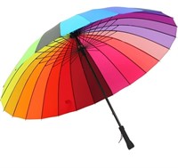 24k Color Rainbow Umbrella Fashion Long Handle