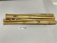 Autographed mini wooden baseball bats