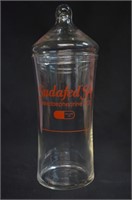 Vintage Sudafed SA Glass Pharmacy Canister w/ Lid