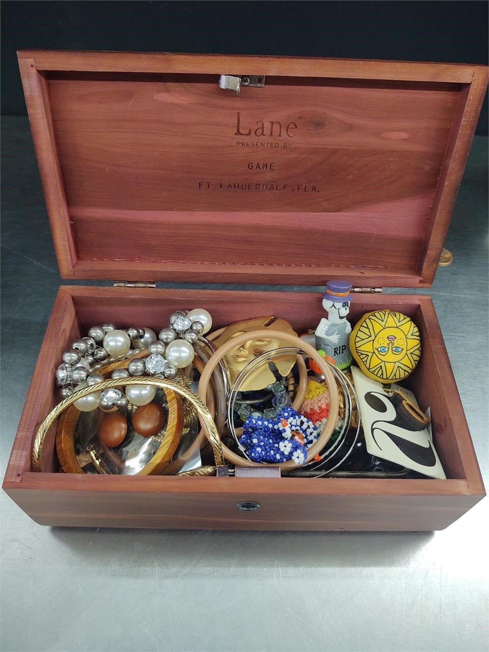 Lane Jewelry Box w Costume Jewelry