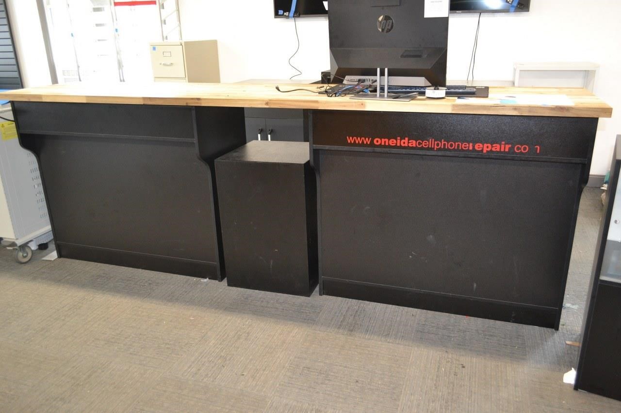 26: Large work desk. 3 pcs. 44inHX122inLx25inD.