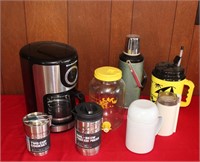 Lot of Misc Drinking Item:  Coffee Pot, Thermos,