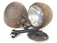 Pair of Antique Vehicle Headlamps