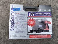 SHOPSOURCE 18V CORDLESS 3/8" DRILL