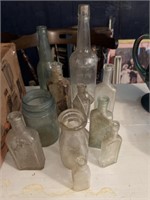 Box of Old Bottles, & Insulators