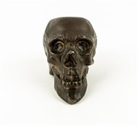 Cast Metal Skull Figural Match Stick Holder
