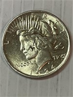 1924 Silver Peace Dollar MS 60