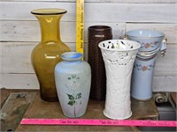 Five flower vases