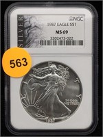MS69 NGC 1987 Silver American Eagle