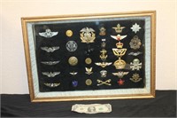 Large Lot of Mult-National Framed Military Pins