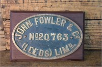 John Fowler No.20763 RESTRIKE
