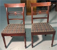 2 Wooden Upholstered Chairs