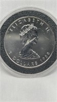 Of) 1988 five dollar silver Canadian maple leaf