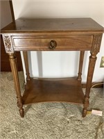 Side table with drawer .  27” tall x 22.5” wide x
