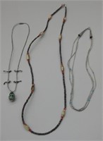 3 Southwestern Sterling Silver Necklaces