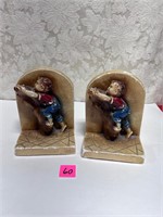 Vtg Chalkware Book Ends