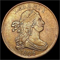 1806 Draped Bust Half Cent CHOICE AU