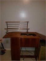 Vintage Wooden Singer Sewing Machine & Base