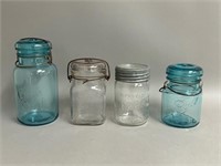 Four Vintage Canning Jars