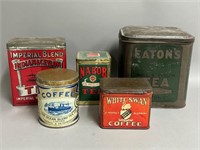 Collection of Vintage Coffee and Tea Tins