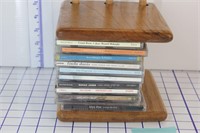 Wooden CD holder with CDs