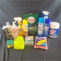 Group of Cleaning Products and supplies, Glass