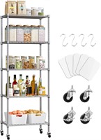 5-Tier Metal Storage Rack, Silvery