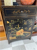 Asian Style Cabinet - Black with Gold trim