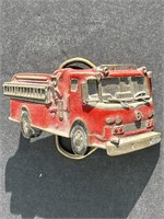 Solid Brass Fire Truck Belt Buckle