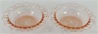 * Pink Depression Glass Bowls